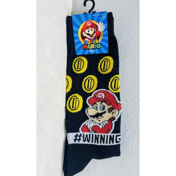 Superga Other - Super Mario Men's Crew Socks Nintendo #Winning COINS